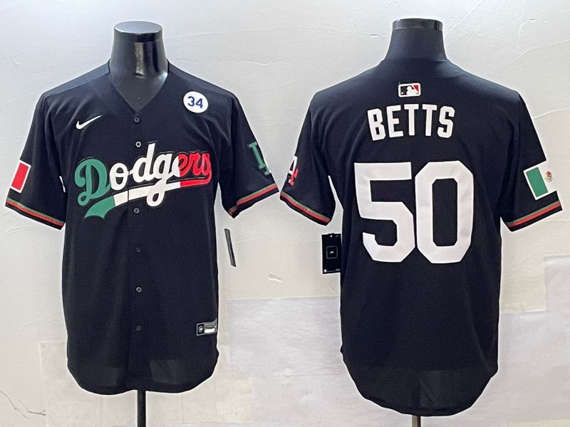 Men Los Angeles Dodgers #50 Betts Black Mexico Nike 2025 MLB Jersey style 8->los angeles dodgers->MLB Jersey